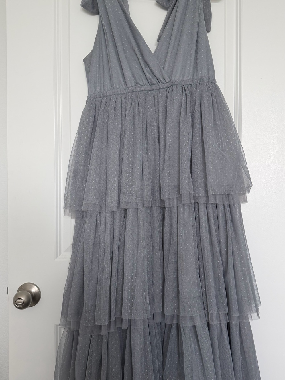 In Bloom Blue/Grey Layered Tulle Party Dress